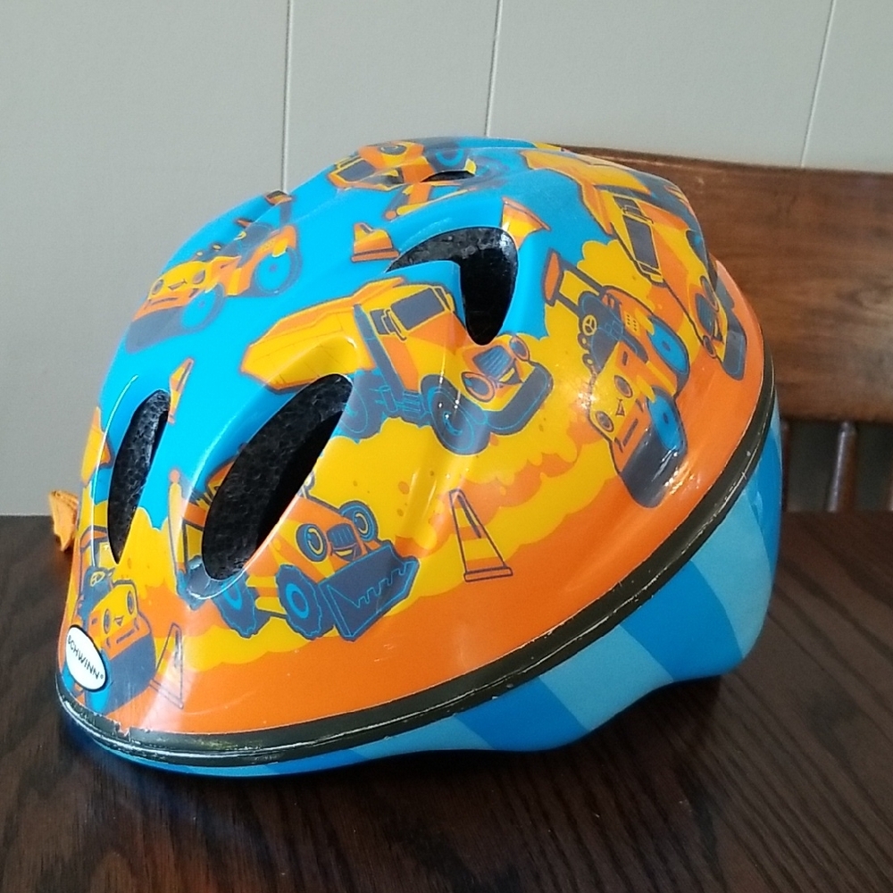 Schwinn Baby Helmet - Blue and Orange Construction Theme. Size XXS